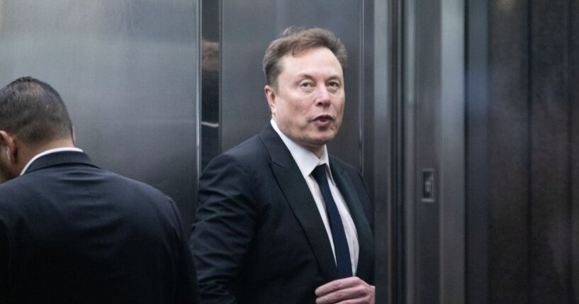 Elon Musk arrives to court at the Ronald V. Dellums Federal Building on April 30, 2026, in Oakland, California.