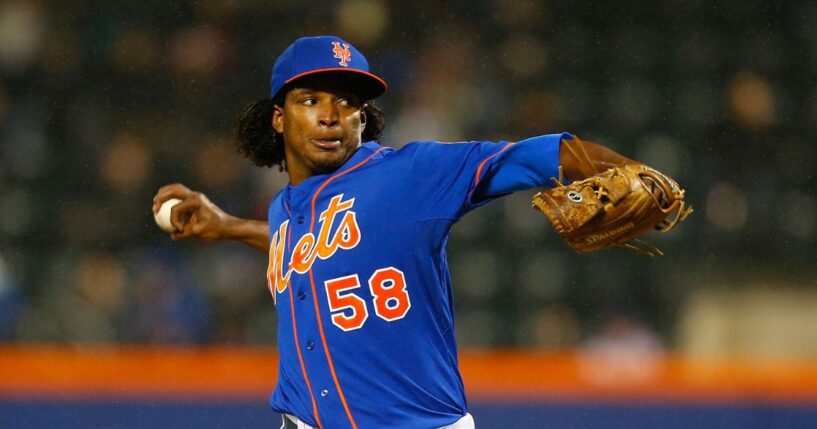 Jenrry Mejia of the New York Mets in action against the against the Cincinnati Reds at Citi Field on April 4, 2014, in New York City.