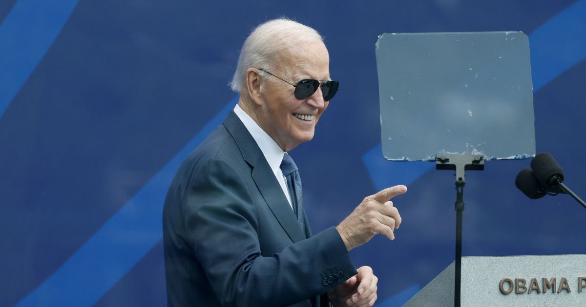 Former President Joe Biden attends the dedication ceremony for the opening of the Barack Obama Presidential Center, in John Lewis Plaza, on June 18, 2026, in Chicago, Illinois.