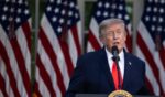 President Donald Trump speaks during a Rose Garden Club dinner at the White House on June 25, 2026, in Washington, D.C.