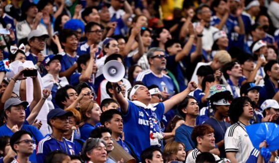 Fans and supporters of Japan during a FIFA World Cup match between Brazil and Japan at Houston Stadium on June 29, 2026, in Houston, Texas.