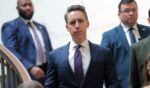 Sen. Josh Hawley arrives to a closed door briefing with senators on the capture of Venezuela’s Nicolas Maduro and his wife, Cilia Flores, at the U.S. Capitol on Jan. 7, 2026, in Washington, D.C.