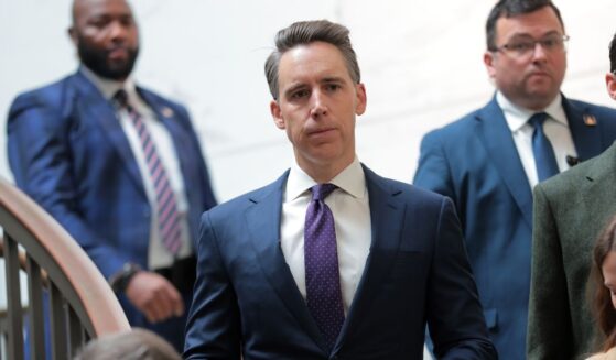Sen. Josh Hawley arrives to a closed door briefing with senators on the capture of Venezuela’s Nicolas Maduro and his wife, Cilia Flores, at the U.S. Capitol on Jan. 7, 2026, in Washington, D.C.