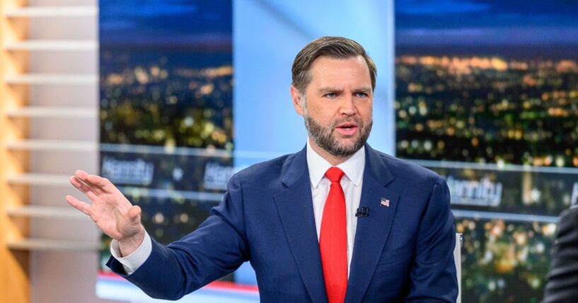 Vice President J.D. Vance visits the show "Hannity" with host Sean Hannity at Fox News Channel Studios on June 15, 2026, in New York City.