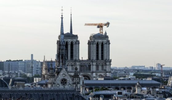 This aerial photograph, taken on June 1, 2026, shows Notre-Dame de Paris cathedral in Paris.