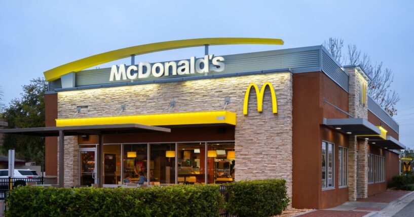 A McDonald's restaurant exterior in Kissimmee, Florida, on Feb. 6, 2022.