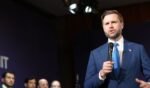 Vice President J.D. Vance speaks during a quadrilateral meeting between the U.S., Iran, Pakistan, and Qatar at the Lake Lucerne Summit, aimed at advancing a deal to end the Middle East conflict at the Buergenstock Resort, Lake Lucerne, on June 21, 2026, near Stansstad, Switzerland.