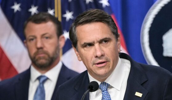 Acting Attorney General Todd Blanche, alongside Secretary of Homeland Security Markwayne Mullin, speaks during a press conference about safeguarding unaccompanied immigrant children at the Department of Justice headquarters in Washington, D.C., on June 11, 2026.