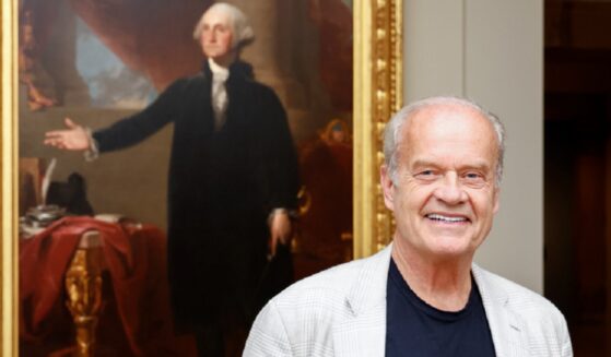 Veteran actor and outspoken Christtian Kelsey Grammer is pictured Thursday before a portrait of George Washington at the National Portrait Gallery in Washington.