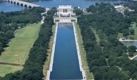 The National Mall Reflecting Pool in Washington, with the Lincoln Memorial at its head, is pictured in a photo on Friday.