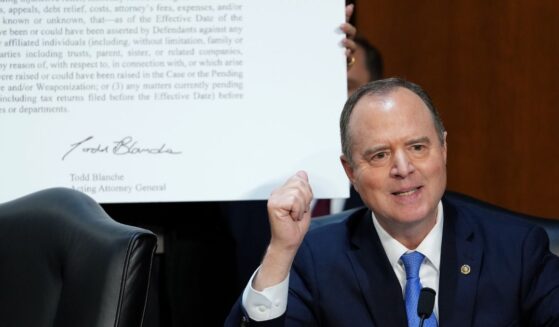 Sen. Adam Schiff speaks during the confirmation hearing for acting Attorney General Todd Blanche in front of the Senate Judiciary Committee on July 15, 2026, in Washington, D.C.