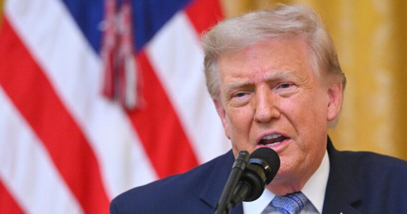 President Donald Trump addresses the nation from the East Room of the White House on July 16, 2026, in Washington, D.C.