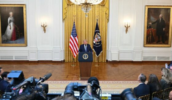 President Donald Trump addresses the nation from the East Room of the White House on July 16, 2026, in Washington, D.C.