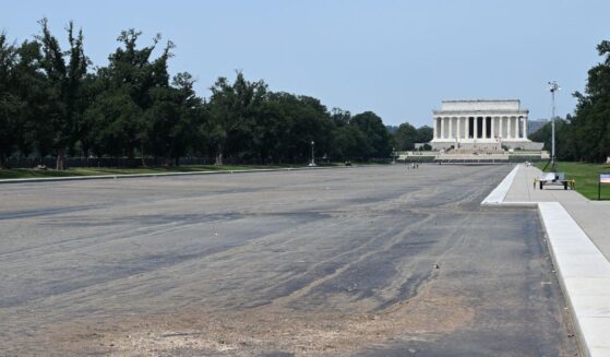 A view of the Lincoln Memorial Reflecting Pool on the National Mall in Washington, D.C., on July 15, 2026.