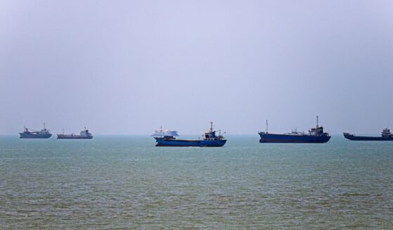 In this picture obtained from Iran's ISNA news agency on June 18, 2026, vessels are seen anchored in Bandar Abbas along the Strait of Hormuz.