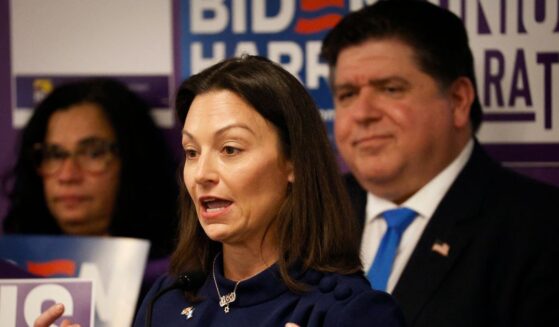 Florida Democratic Party Chair Nikki Fried speaks during a Biden-Harris 2024 campaign press conference on MAGA extremism ahead of a rally in Hialeah in support of former President Donald Trump and the third Republican Primary Debate, in Miami, Florida, on Nov. 7, 2023.