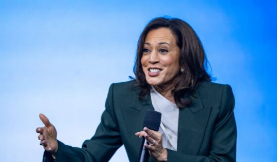 Former Vice President Kamala Harris speaks on stage during the Austrian World Summit at Hofburg Congress Center on June 16, 2026, in Vienna, Austria.