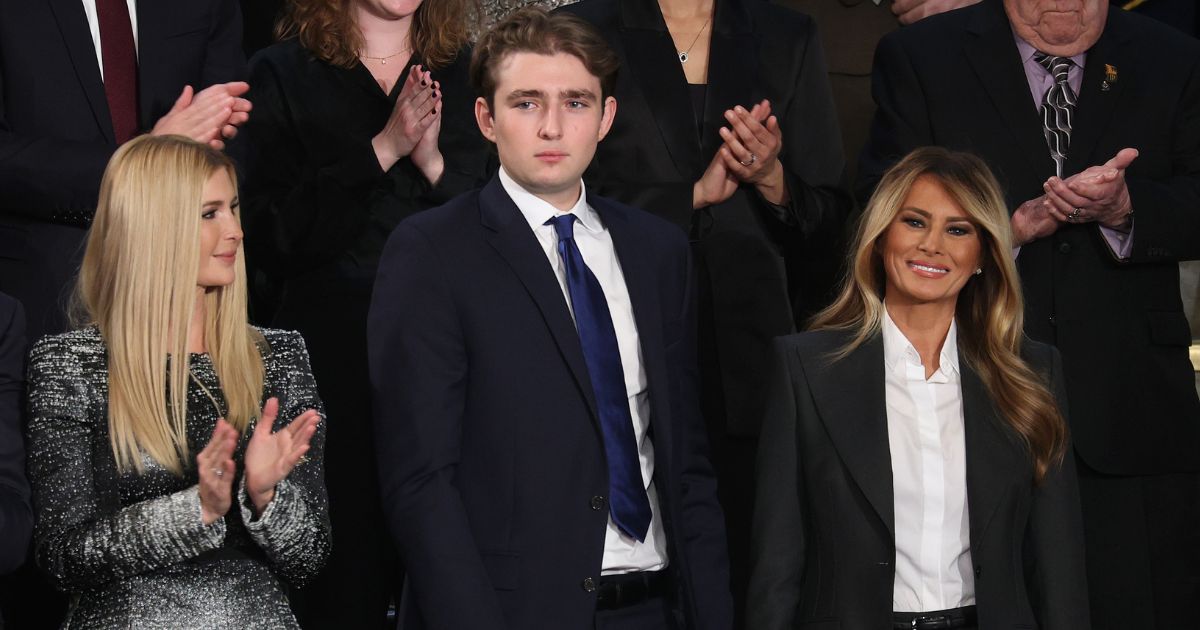Ivanka Trump, Barron Trump, and First Lady Melania Trump attend the State of the Union address during a Joint Session of Congress at the U.S. Capitol on Feb. 24, 2026, in Washington, D.C.