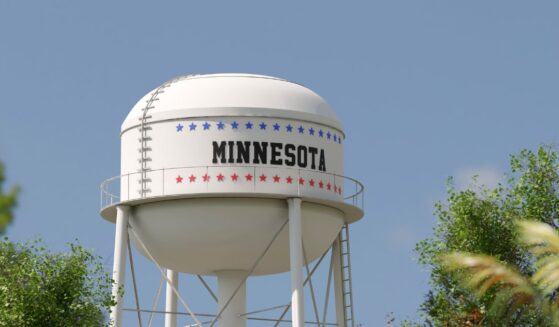 A water tower in Minnesota.