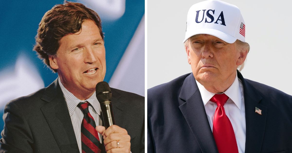 Tucker Carlson, left, once a supporter of President Donald Trump, has soured on him.