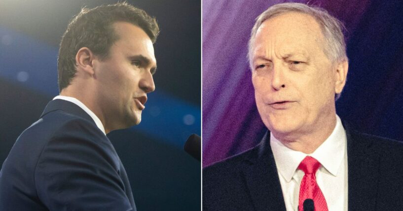 Shortly before his death, conservative Christian influencer Charlie Kirk, left, endorsed Andy Biggs, right, for Arizona governor.
