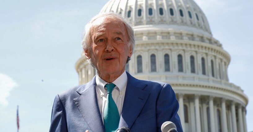 Sen. Ed Markey, a Massachusetts Democrat, is pictured in an April 15 photo speaking on Capitol Hill.
