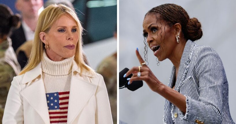 Former first lady Michelle Obama, right, refused to allow Cheryl Hines, the wife of U.S. Health and Human Services Secretary Robert F. Kennedy Jr., to appear in a production she was involved with.
