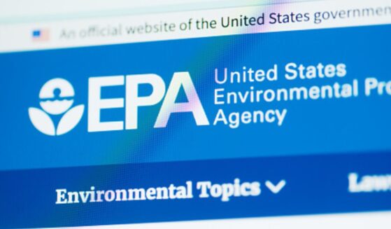 The Environmental Protection Agency graphic is pictured on a bright screen.