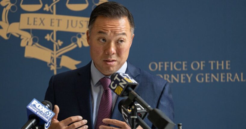 Connecticut State Attorney General William Tong speaks to the press on June 27, 2025.