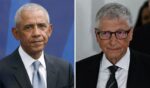 President Obama, left, looks introspective at his Presidential Center opening in Chicago on June 18, 2026. Bill Gates, right, looks down as he walks alongside his team on June 10, 2026 in Washington, D.C.