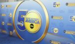 An ABC press carpet is visible for Good Morning America’s 50th anniversary celebration on November 3, 2025 in New York City.