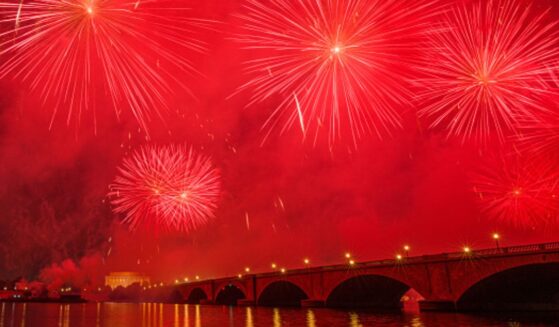 Fireworks are seen in the air on July 5, 2026.