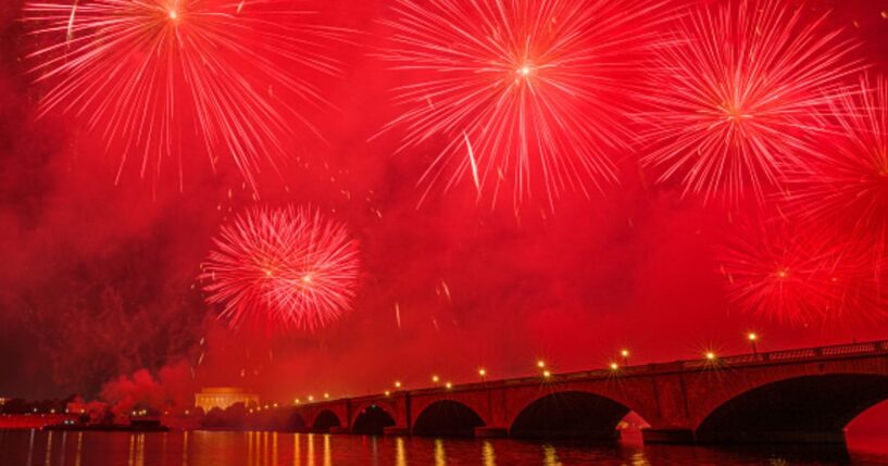 Fireworks are seen in the air on July 5, 2026.
