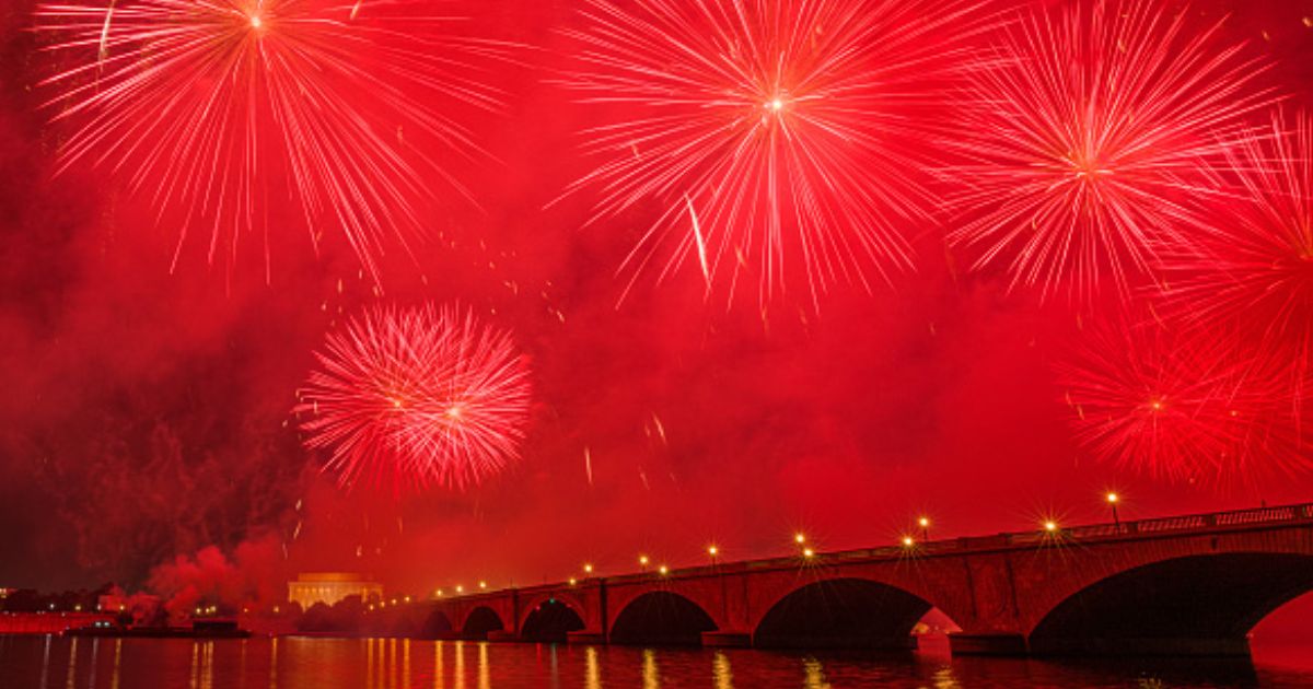 Fireworks are seen in the air on July 5, 2026.