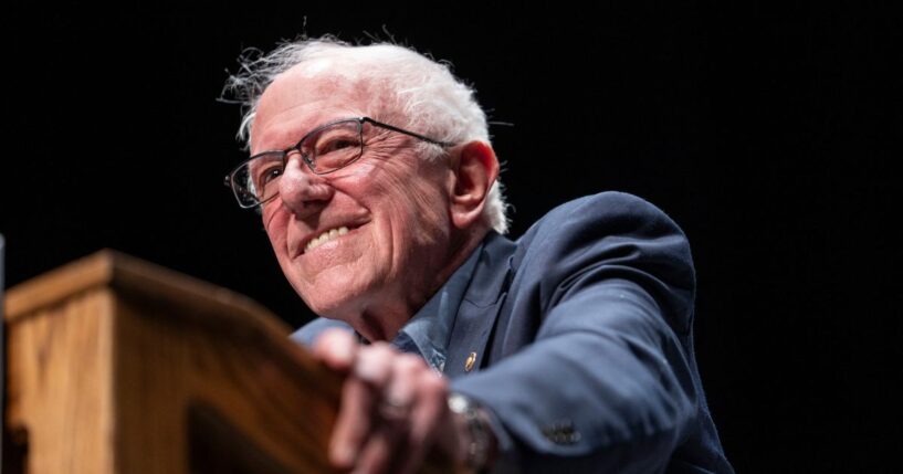 U.S. Sen. Bernie Sanders (I-VT) speaks at a rally at the Detroit Opera House on July 18, 2026 in Detroit, Michigan.