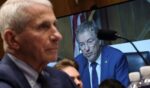 Committee Chairman U.S. Senator Rand Paul (R-KY) appears on a monitor as former NIH Director Anthony Fauci testifies before the Senate Homeland Security and Governmental Affairs Committee hearing on July 29, 2026 in Washington.