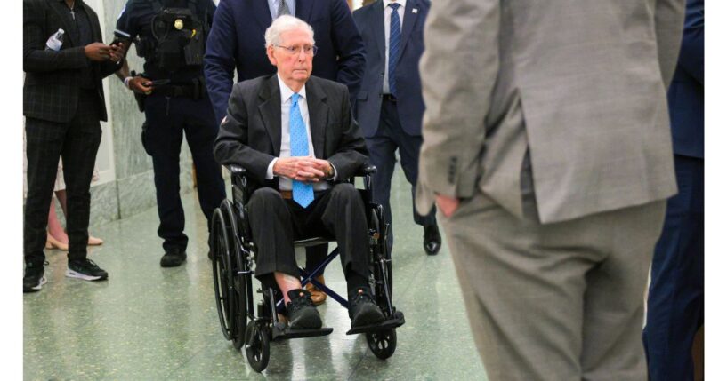 Sen. Mitch McConnell, a Kentucky Republican, seen on Capitol Hill in a file photo from May 12, is reportedly recovering from a cardiac episode.