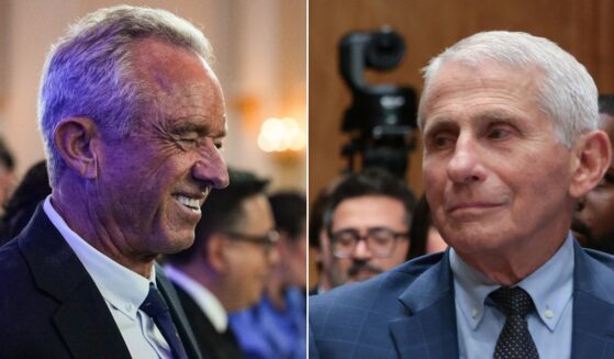 Health and Human Services Secretary Robert F. Kennedy Jr., left, shared a quip about former National Institutes of Health Director Dr. Anthony Fauci, right.