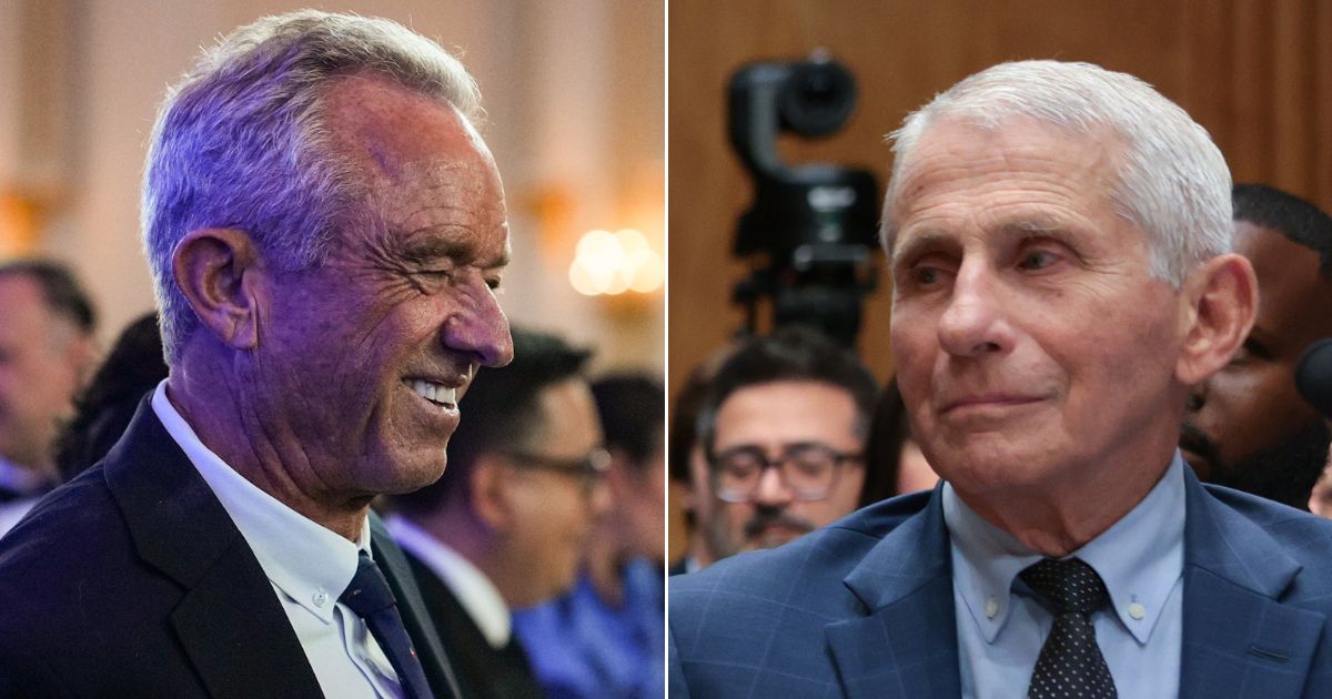 Health and Human Services Secretary Robert F. Kennedy Jr., left, shared a quip about former National Institutes of Health Director Dr. Anthony Fauci, right.