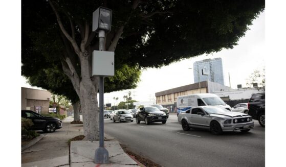Automated License Plate Readers are seen at an intersection in Culver City, California, in a file photo from November 2025.