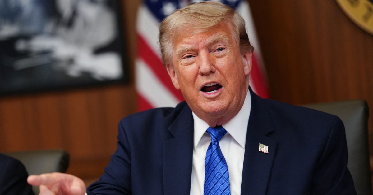President Donald Trump speaks Friday during a Cabinet meeting at Camp David in Maryland.