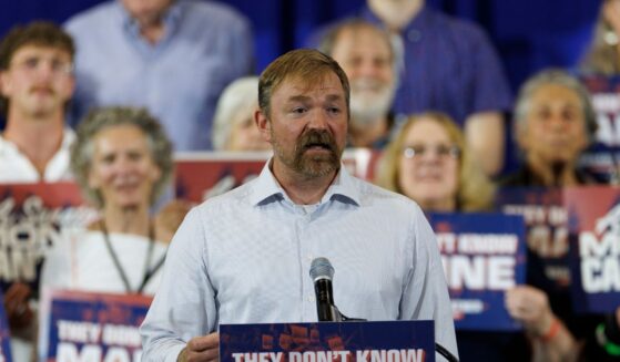 Democratic U.S. Senate candidate Graham Platner speaks at his primary election event on June 9, 2026, in Blue Hill, Maine.