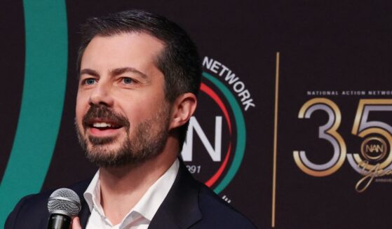 Former Transportation Secretary Pete Buttigieg speaks at the National Action Network convention in New York on April 10, 2026.
