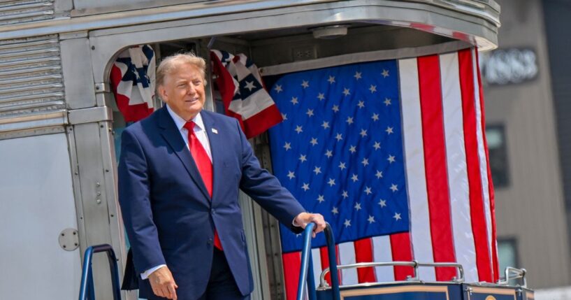 President Donald Trump visits the Theodore Roosevelt Presidential Library on July 1, 2026, in Medora, North Dakota.