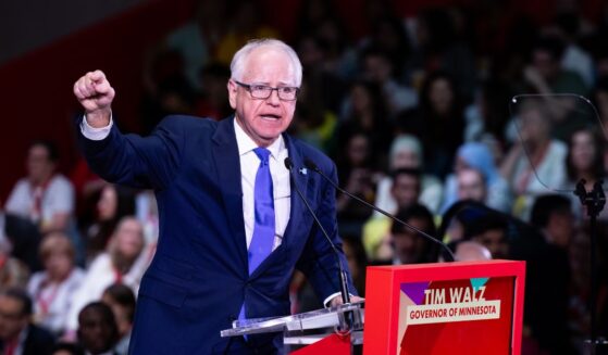 Minnesota Gov. Tim Walz speaks during the Global Progressive Mobilisation at Fira Barcelona on April 18, 2026, in Barcelona, Spain.