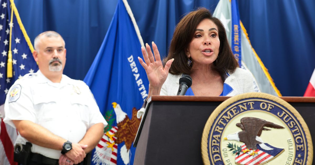 U.S. Attorney for the District of Columbia Jeanine Pirro speaks during a press conference at the U.S. Attorney's Office for the District of Columbia on July 2, 2026, in Washington, D.C.