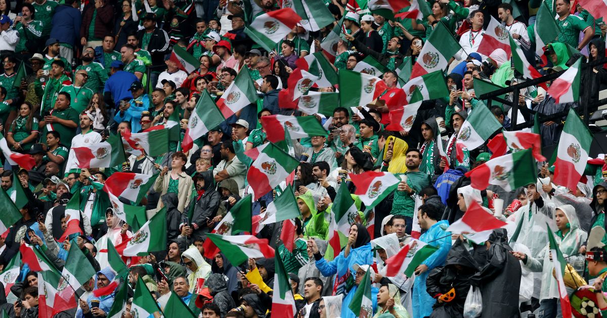Fans of Mexico show their support before the FIFA World Cup 2026 Round of 16 match between Mexico and England at Mexico City Stadium on July 5, 2026, in Mexico City, Mexico.