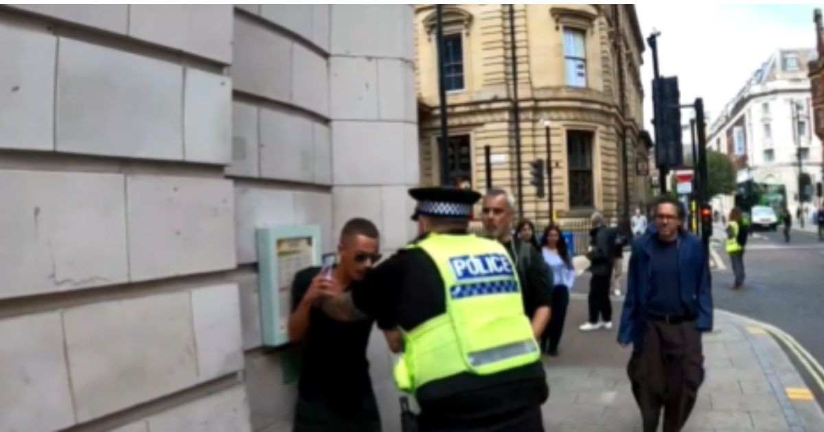 A man in Leeds, United Kingdom, is arrested after criticizing Muhammad, as shown in video footage posted to X on July 4, 2026.