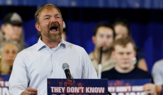 Democratic U.S. Senate candidate Graham Platner speaks at his primary election event on June 9, 2026, in Blue Hill, Maine.