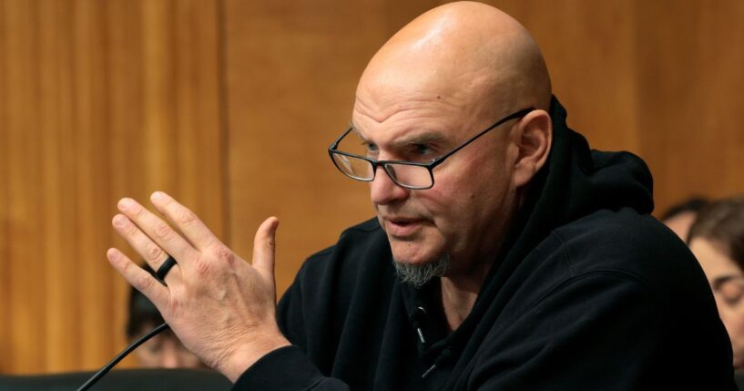 Sen. John Fetterman speaks during a hearing on oversight of the Department of Homeland Security before the Senate Homeland Security and Governmental Affairs Committee in the Dirksen Senate Office Building on Feb. 12, 2026, in Washington, D.C.